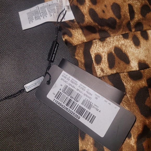 D&G- Dolce & Gabbana Red Leopard Print Mini Dress IT Size 36 - Picture 6 of 7